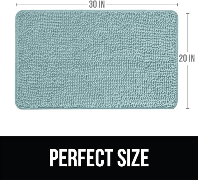 KANGAROO Bathroom Rugs, Chenille Soft Absorbent Bath Rug, Shaggy Shower Mat - Image 2