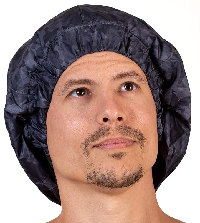 Men Shower Cap For dreadlocks, curly Hair. Waterproof, Large shower cap for by Hairsomeshowercaps
