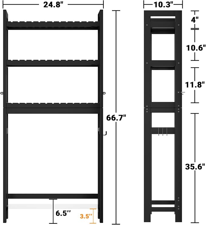 Homykic Bamboo Over The Toilet Storage Shelf, 3-Tier Above Toilet Storage - Image 3