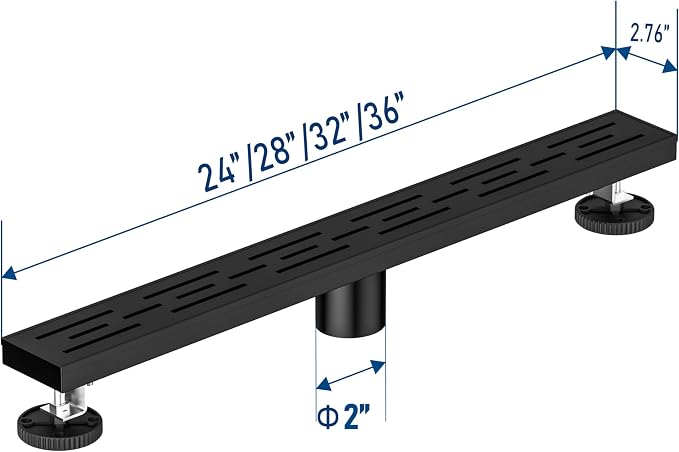 Neodrain 32 in Matte Black Linear Shower Drain, Rectangular Linear Shower Drain - Image 4