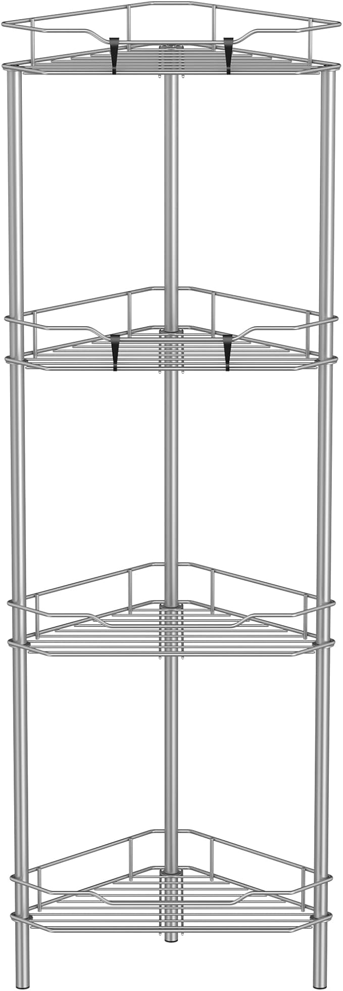 4 Tier Floor Standing Corner Shower Caddy Organizer Shelf by HuggieGems
