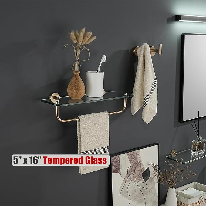 JQK Bathroom Glass Shelf, Shelf - Image 6