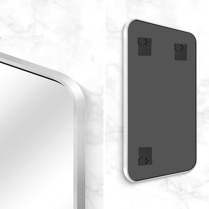 BONEWEI Silver Bathroom Mirror, 24x48 inch Wall Mirror - Image 6