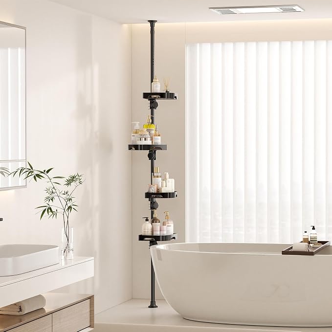 4-Tier Corner Shower Caddy Tension Pole Organizer - Image 7