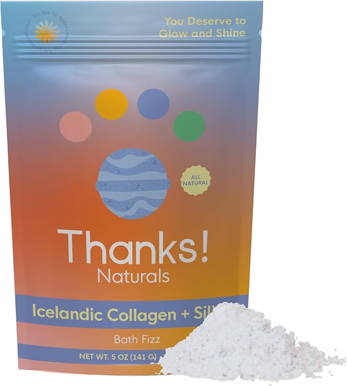 Bath Fizz, Icelandic Collagen + Silica, Vegan & Natural Bath Fizz by ThanksNaturals
