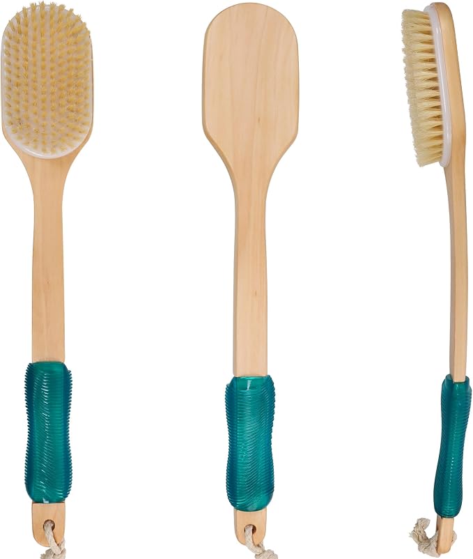 OWIIZI Back Scrubber for Shower Large Surface Body Scrub Brush Stiff Boar - Image 2