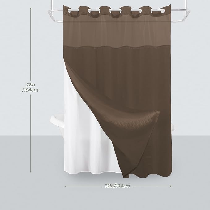 Inhousolu No Hook Shower Curtain - Image 7