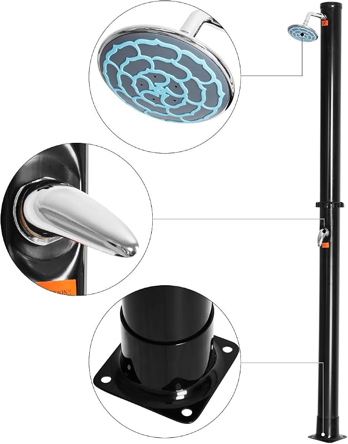 Giantex 7.2Ft 2-Section Solar Heated Shower - Image 4