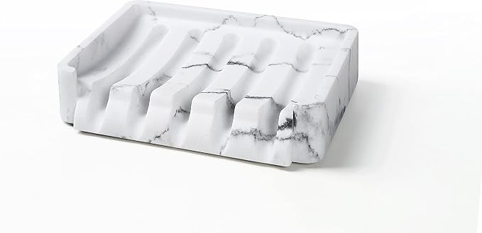 SunnyPoint Classic Kitchen, Bathroom Faux Marble Soap, Sponge Dish Drainer - Image 4