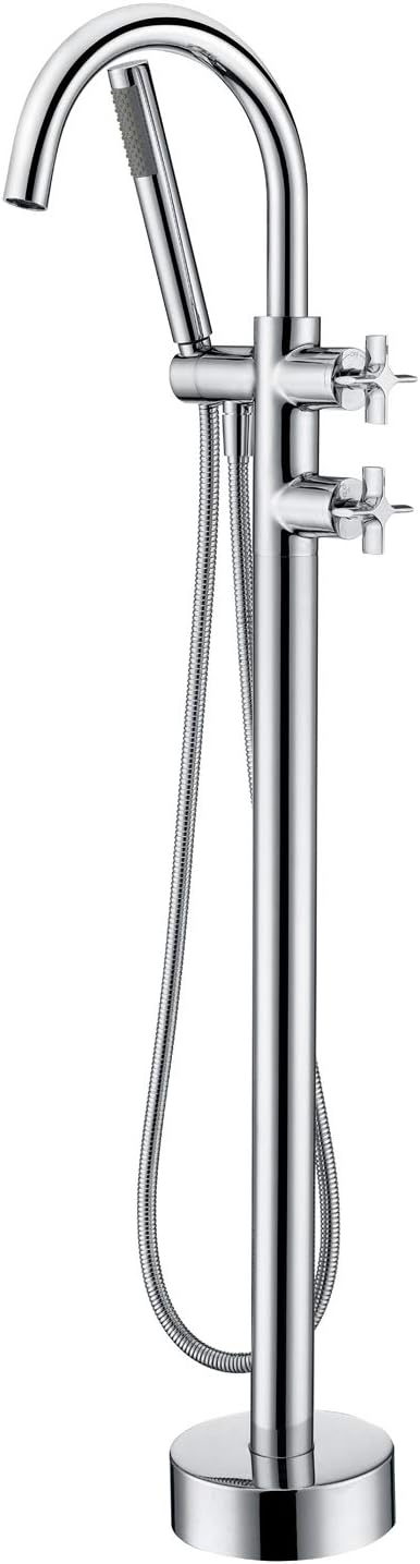 Tub Filler Freestanding Bathtub Faucet Chrome Floor Mount Brass Faucets by ArtiquaSanitaryWare