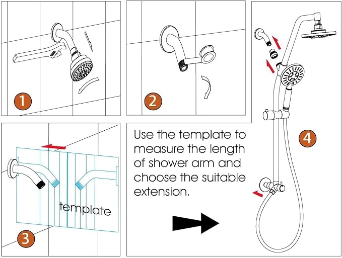 BRIGHT SHOWERS Rain Shower Head Combo - Image 8