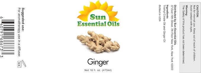 Sun Essential Oils Ginger Essential Oil 16 Fl Oz – Large Bottle - Image 2