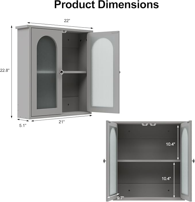 Bathroom Wall Cabinet, Medicine Cabinets Wall Mounted - Image 2