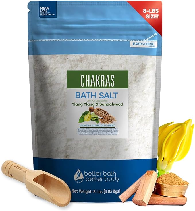 Chakras Bath Salt 128 Ounces Epsom Salt by BetterBathBetterBody