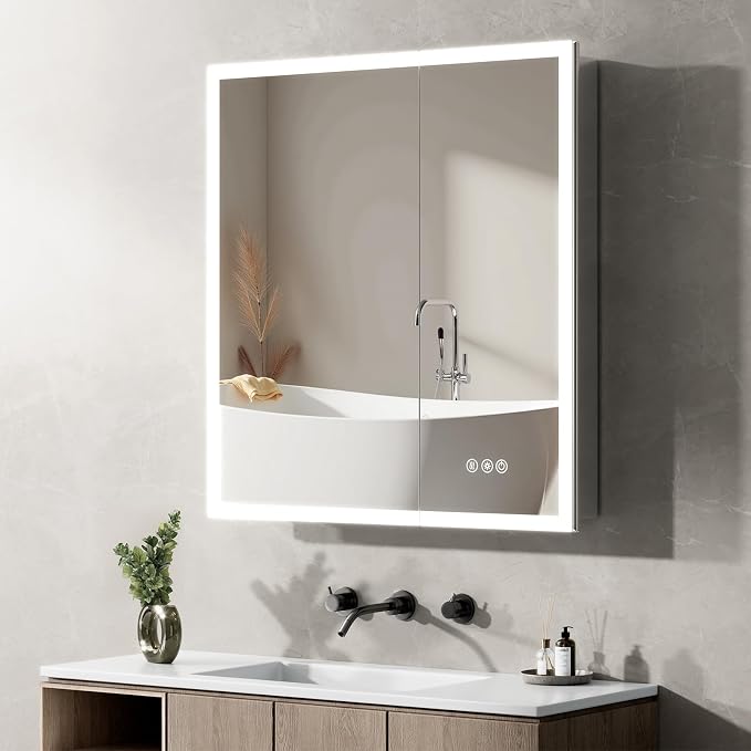 30"x32" Medicine Cabinet Mirror, LED Lighted Medicine Cabinet by SHYWENHSIUMedicineCabinet