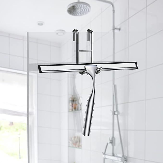 Shower Squeegee Set, Include Shower Door Hook, Adhesive Hook and Spare Silicone - Image 7