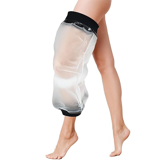 Knee Cast Shower Cover, Adult Knee Post Surgery Shower Sleeve, Waterproof Leg by Unknown