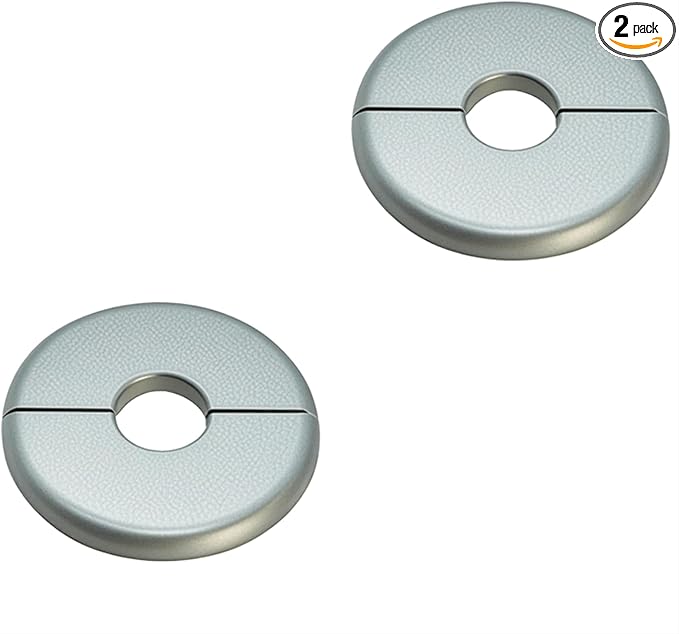 2 Pieces ABS Wall Split Flange Round Self-Adhesive Escutcheon Plate Cover by Unknown