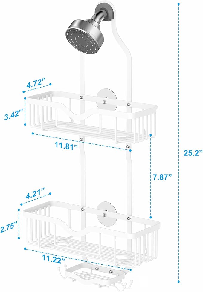 Kadolina Shower Caddy Hanging, Bathroom Shower Rack, Bathroom Organizer - Image 7