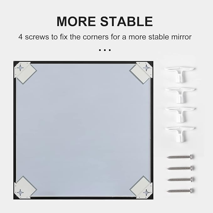26x40 Inch Black Bathroom Mirror, Copper-Free Mirror, Aluminum Alloy Frame - Image 8