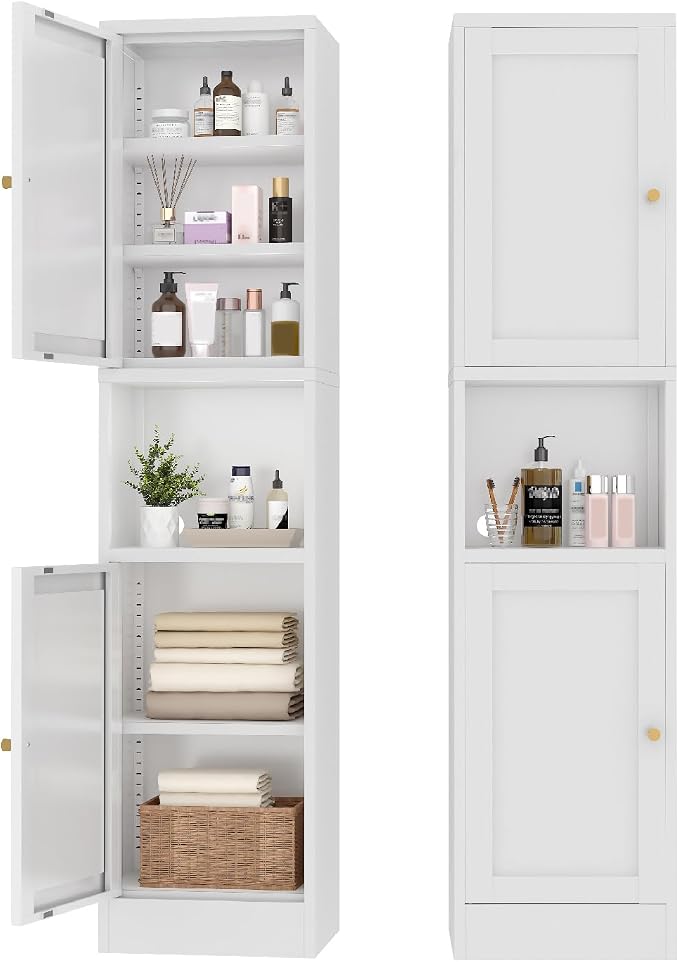 Metal Bathroom Storage Cabinet, Slim Metal Locker by Unknown