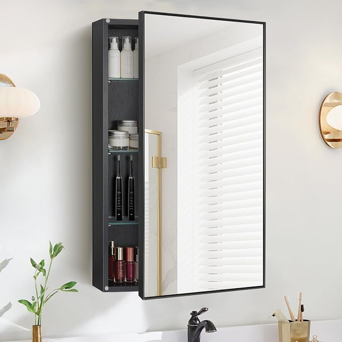 Black Bathroom Medicine Cabinet by Chyanmoo