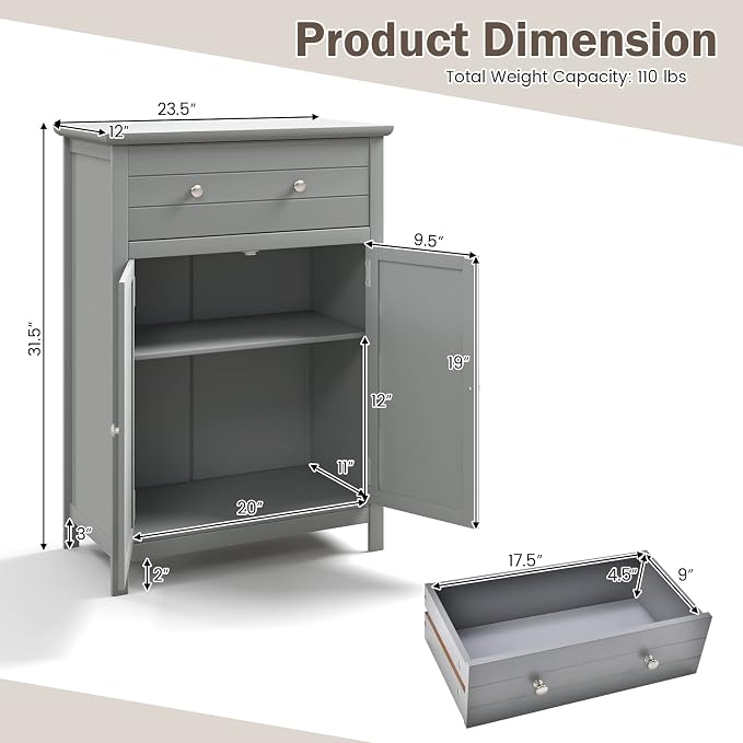 Giantex Bathroom Storage Cabinet - Image 3