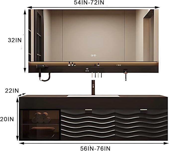 Modern Bathroom Vanity with Sink - Image 2