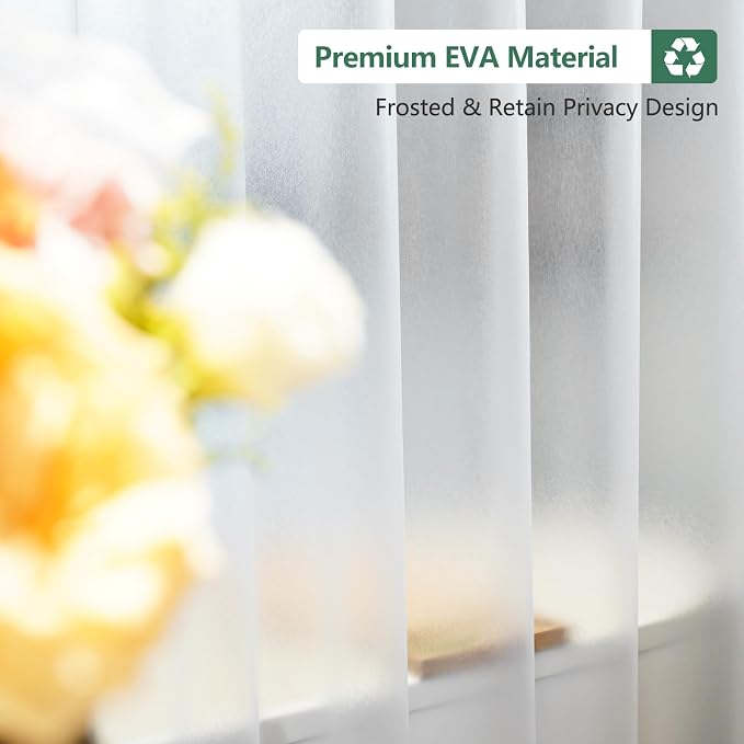 Waterproof EVA Shower Window Curtain 3D Frosted - Image 2