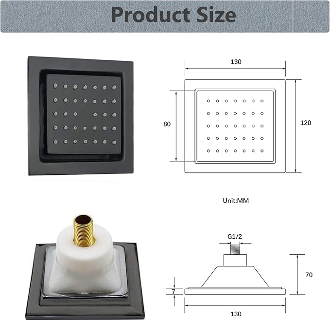 Thermostatic Shower System Matte Black Shower Faucet Set - Image 9