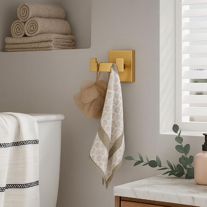 5-Piece Bathroom Hardware Set， Brushed Gold Bathroom Accessories 304 Stainless - Image 5