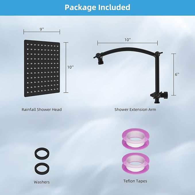 Hibbent All Metal cUPC Certified Rain Shower Head, Solid Brass Adjustable - Image 6