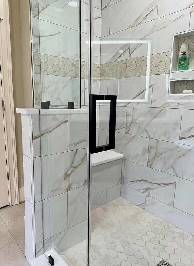 Shower Door Hardware Kit for Frameless Corner Shower Setup, Includes Hinges - Image 2