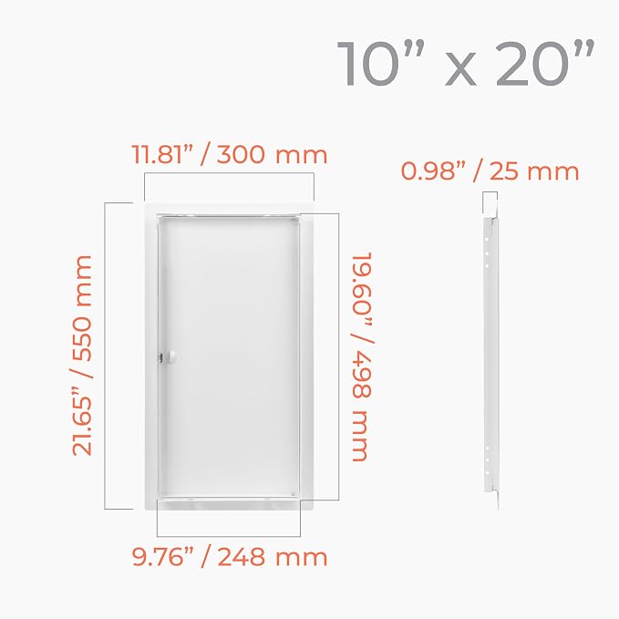 10x20 Inch White Access Panel – Metal Rectangular Wall & Ceiling Access Door - Image 2
