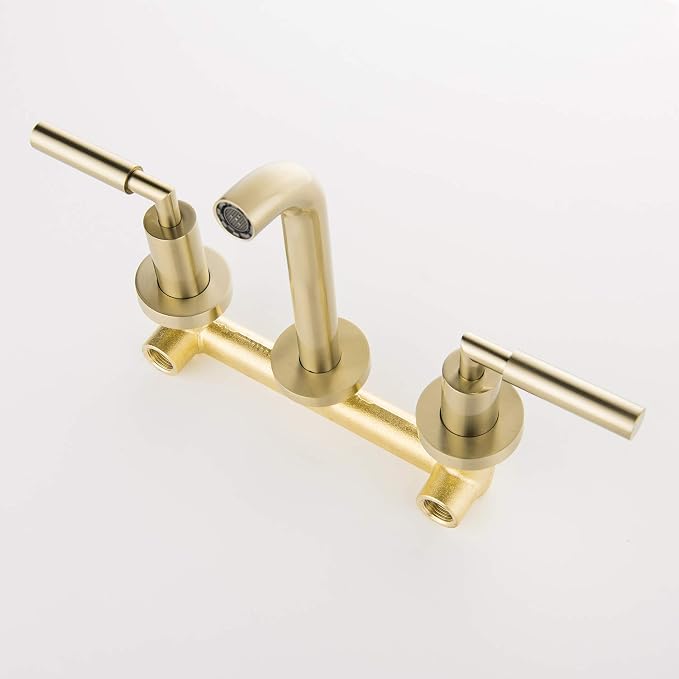 RBROHANT Brushed Gold Wall Mount Bathroom Faucet, Wall Mounted Sink Faucet - Image 8
