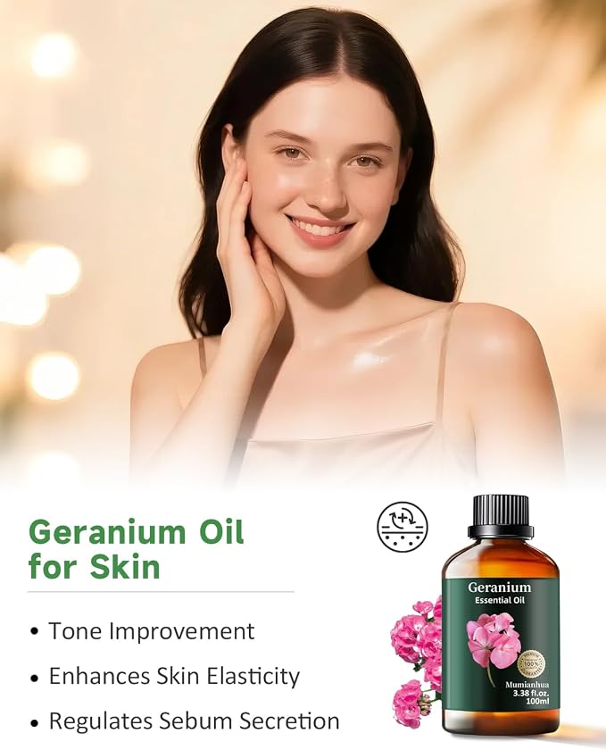 Pure Geranium Essential Oil, Mumianhua Natural Floral Oil - Image 4