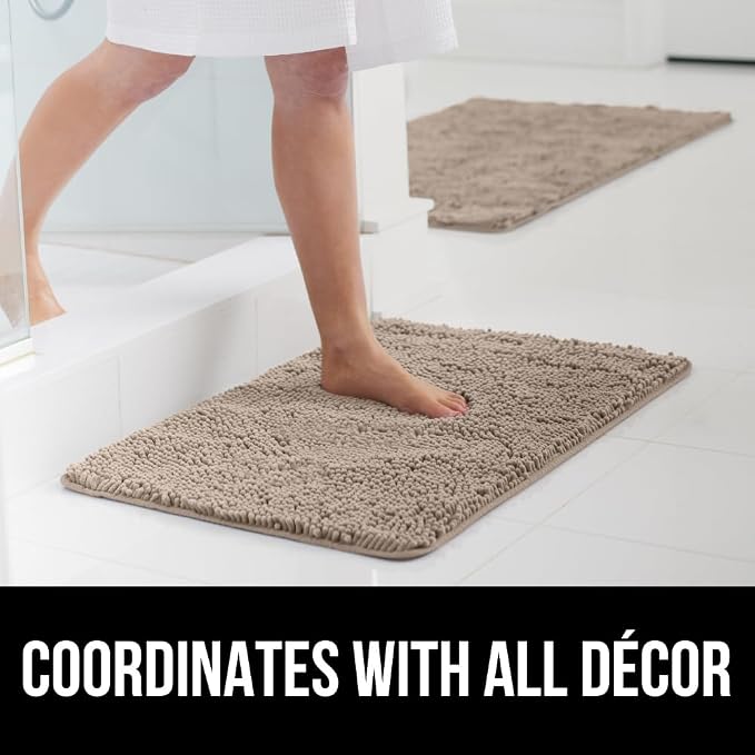 GORILLA GRIP Bath Rug Mat 44x26, Thick Absorbent Chenille, Quick Dry Microfiber - Image 9