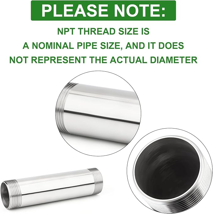 TAISHER 2PCS Stainless Steel Pipe Fittings - Image 3