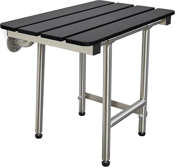 28-inch x 15-inch ADA Bariatric Folding Wall Mount Bathroom Shower Seat Bench - Image 2