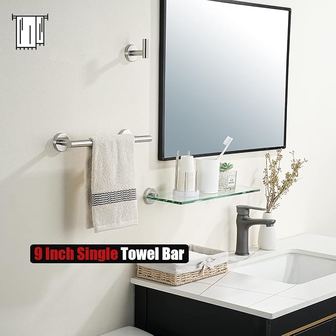 JQK Hand Towel Bar, 12 Inch 304 Stainless Steel Thicken 0.8mm Towel Rack - Image 5