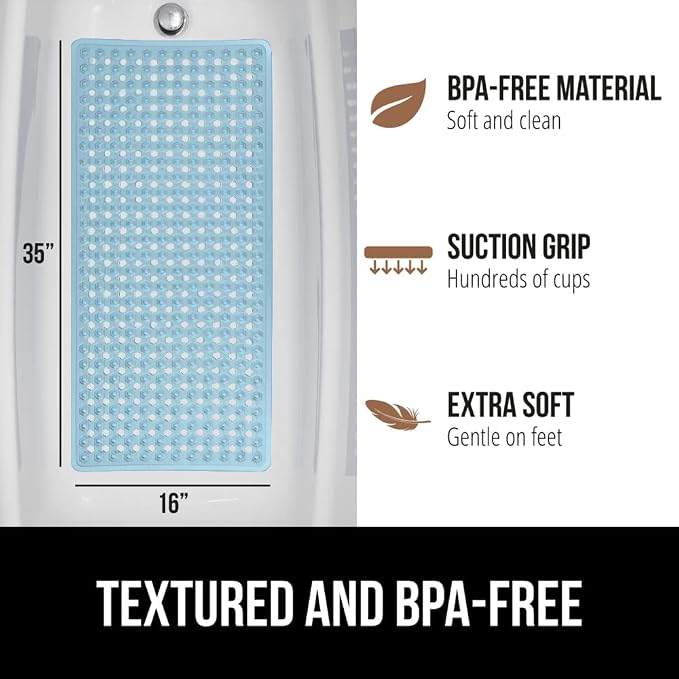 GORILLA GRIP Patented Bath Tub Shower Mat, Machine Washable Bathtub Floor Liner - Image 5
