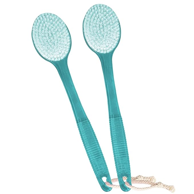Back Brush for Shower, 14-inch Long Handle Medium Stiff Bristles Bath Scrubber by AMERWASHPLUS