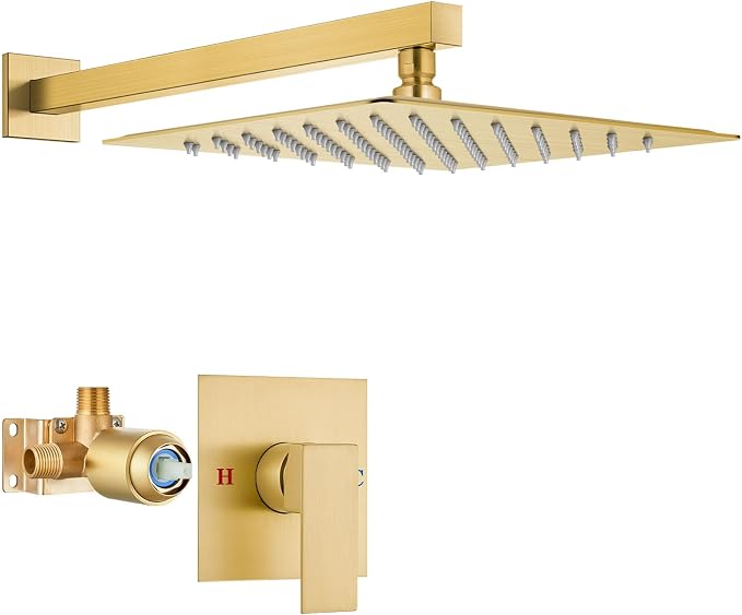 Airuida Shower Faucet Set Bathroom Rain Shower System SUS304 Stainless Steel by Airuida