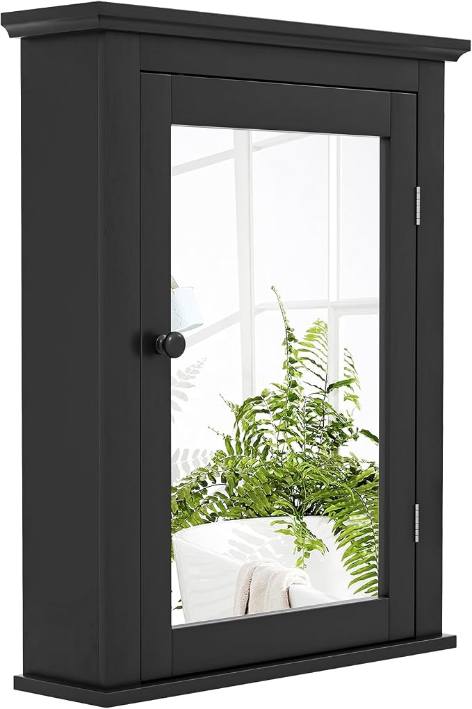 Safeplus Black Medicine Cabinet Wall Mounted by SAFEPLUS