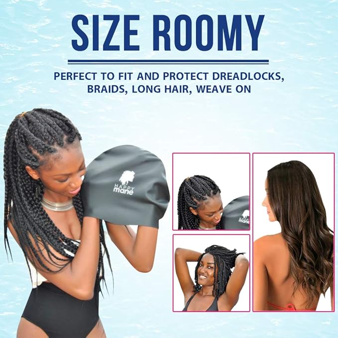 Silicon Swim Cap for Braids and Dreadlock - Image 4