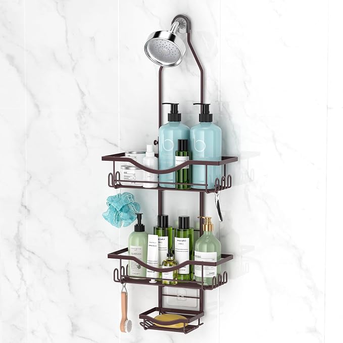 REINHARDT Shower Caddy Hanging Adjustable, Extended Length Rustproof Showers by REINHARDT