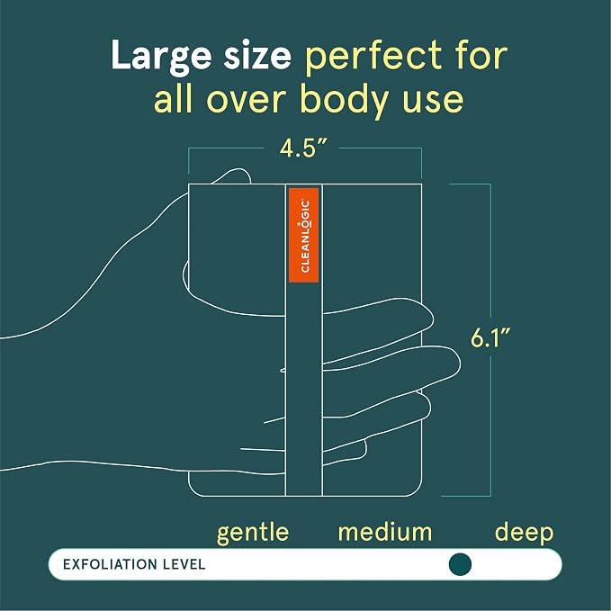 Cleanlogic Sport Exfoliating Body Scrubber, Large Exfoliator Tool - Image 4