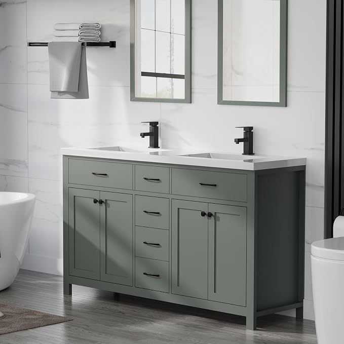 LUCKWIND 60" Bathroom Vanity and Sink Combo, Painted Modern Bathroom Storage - Image 6