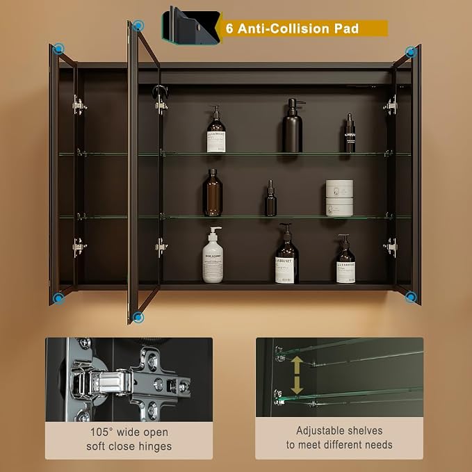 KWW LED Lighted Bathroom Medicine Cabinet - Image 5
