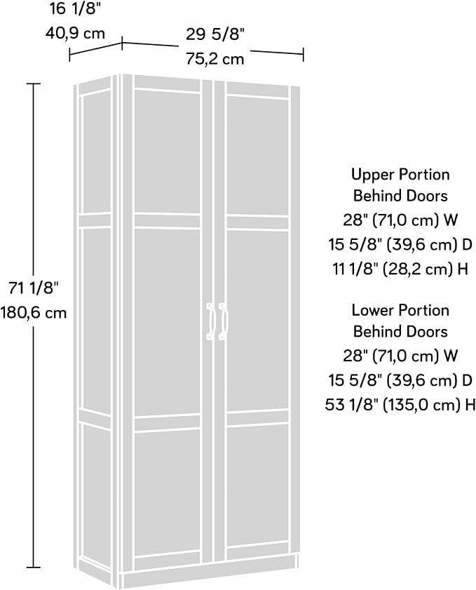 Sauder Tall Storage Cabinet, 4 Adjustable Shelves - Image 3